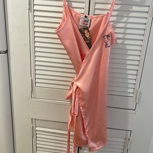 Silk wrap mini dress